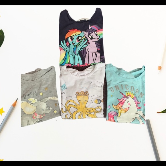 Bundle of 4 girls shirts Size 5 - Picture 1 of 5